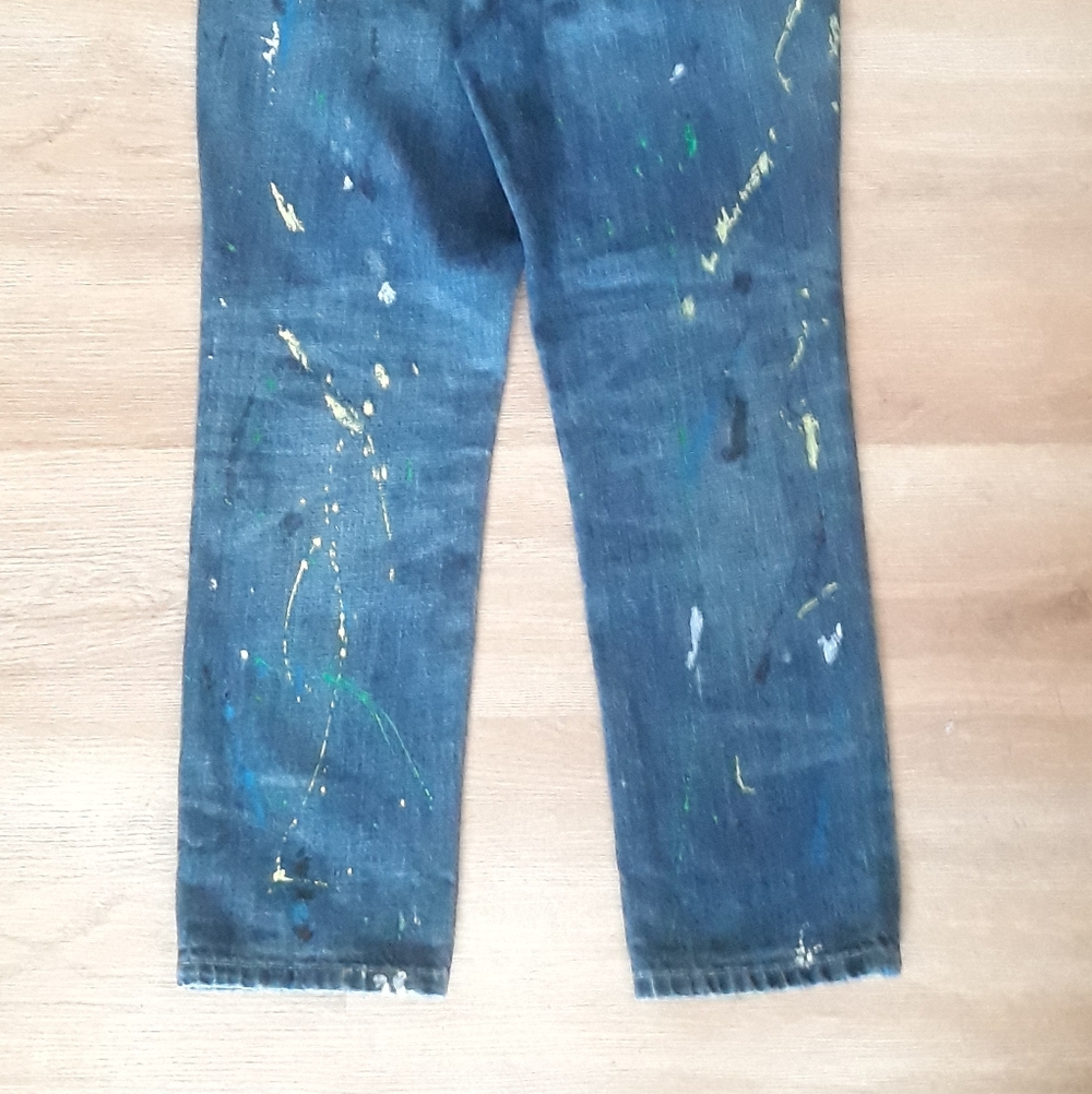 Ralph Lauren Girlfriend Paint Splatter Jeans / Size 6 Painted Cropped Jeans - Picture 13 of 15